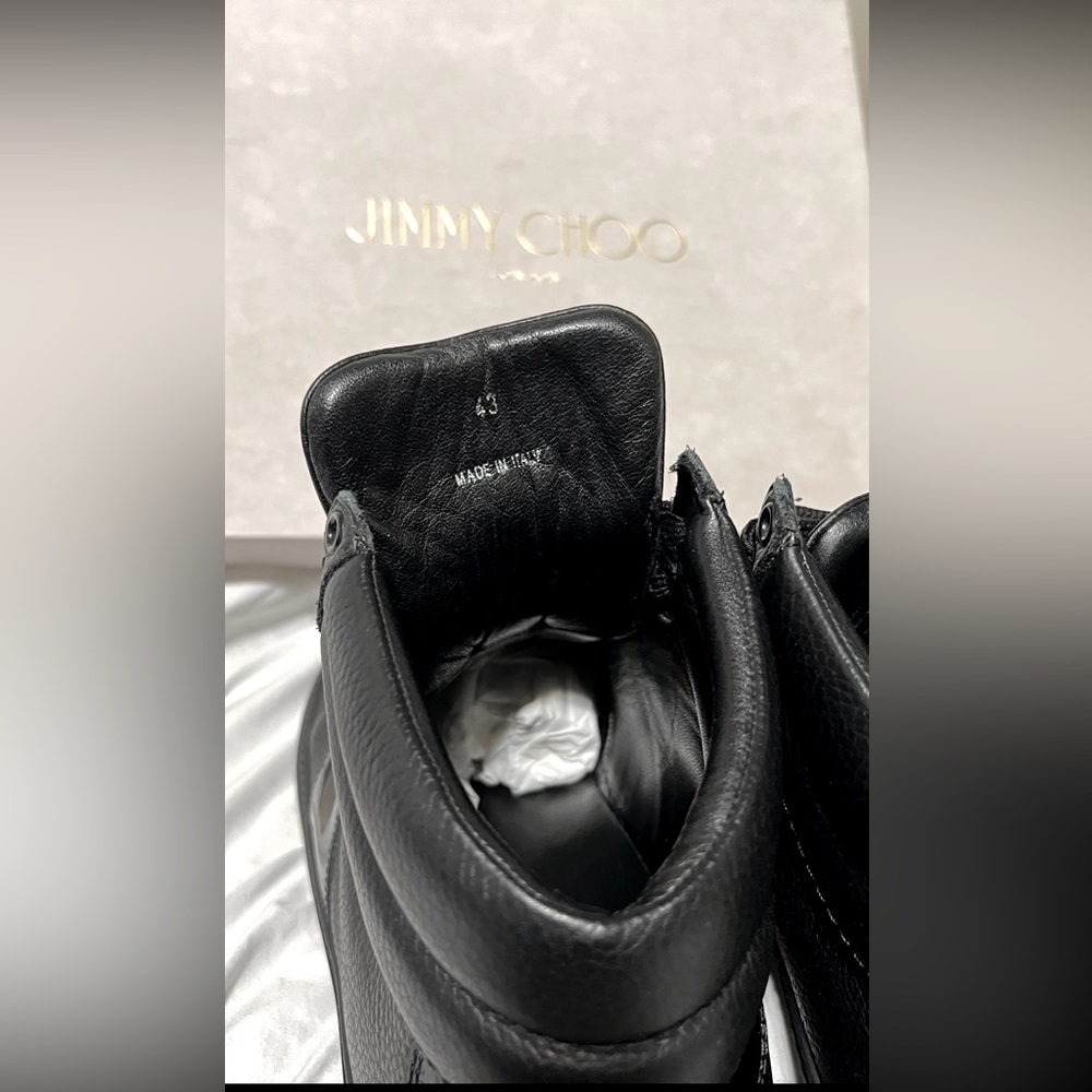 Jimmy Choo Belgravi Black High Top Sneakers Size 43 US Size 10 - Picture 6 of 8
